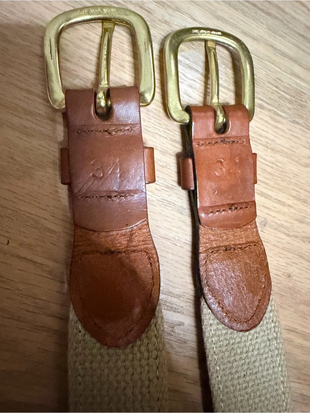 2 Leatherman Ltd Leather-Trim Nautical Canvas Ribbon Belts-Marlin and Crabs -34”